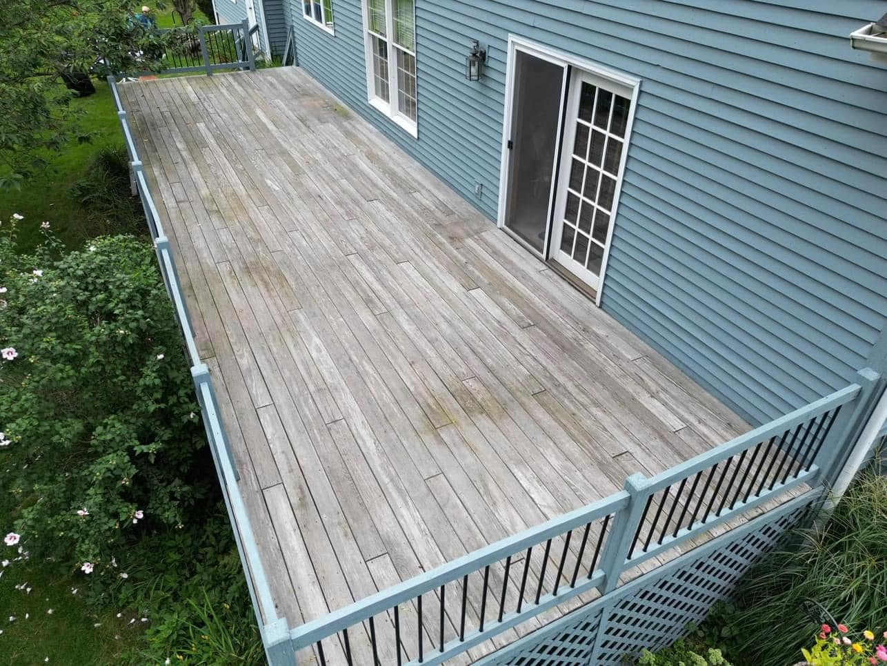 Deck before pressure washing