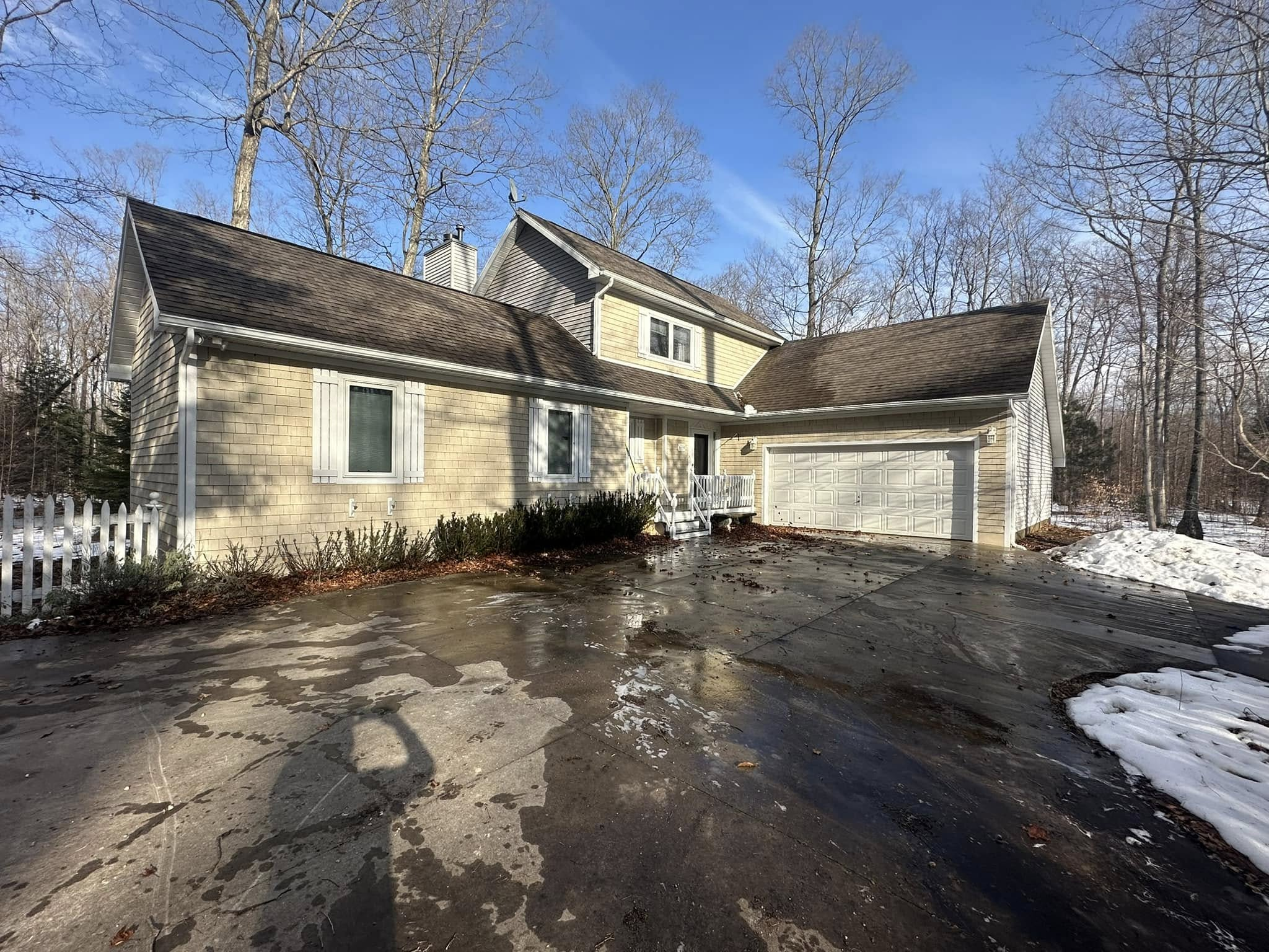 Home exterior before pressure washing