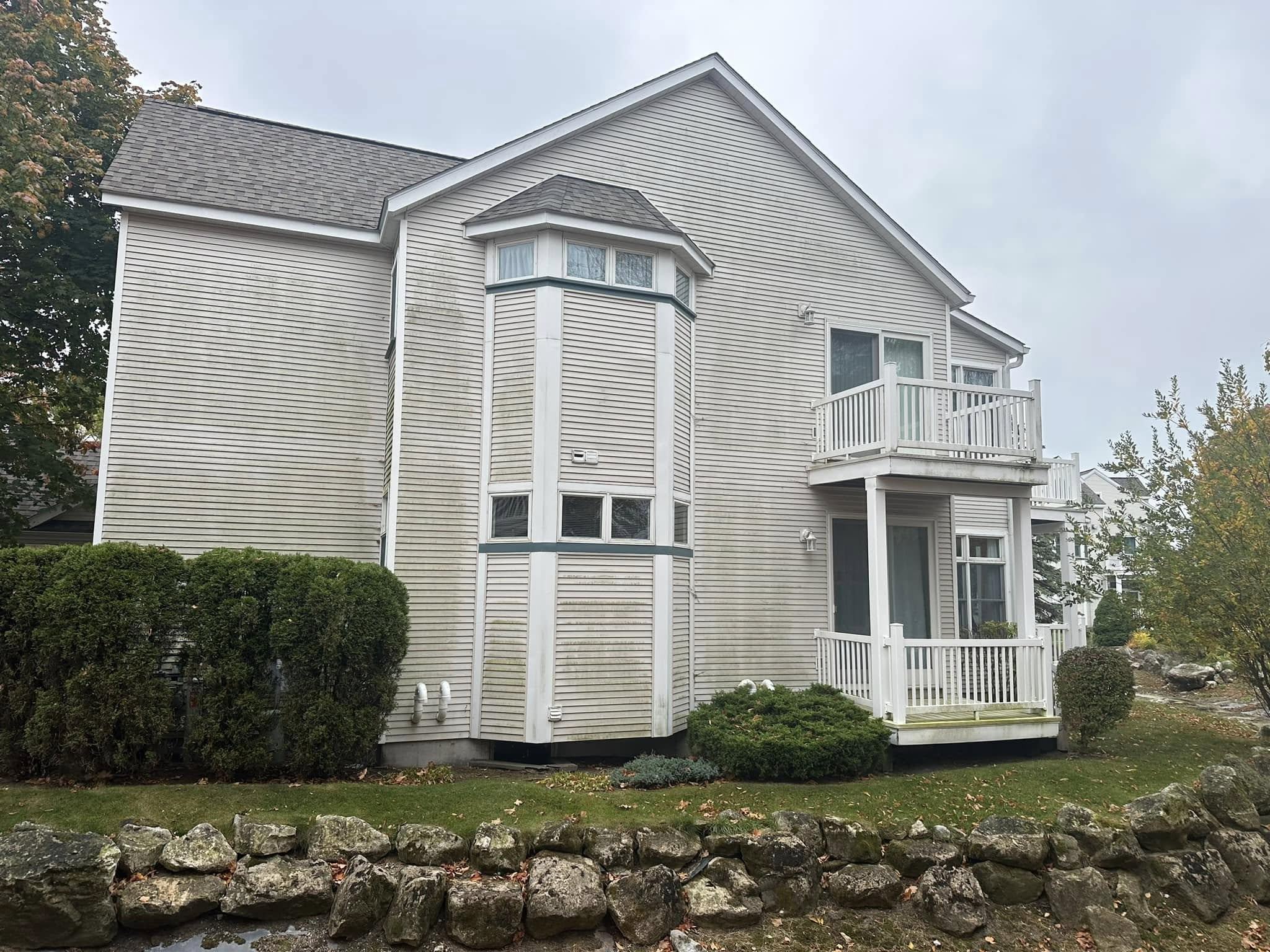 Home exterior before soft wash