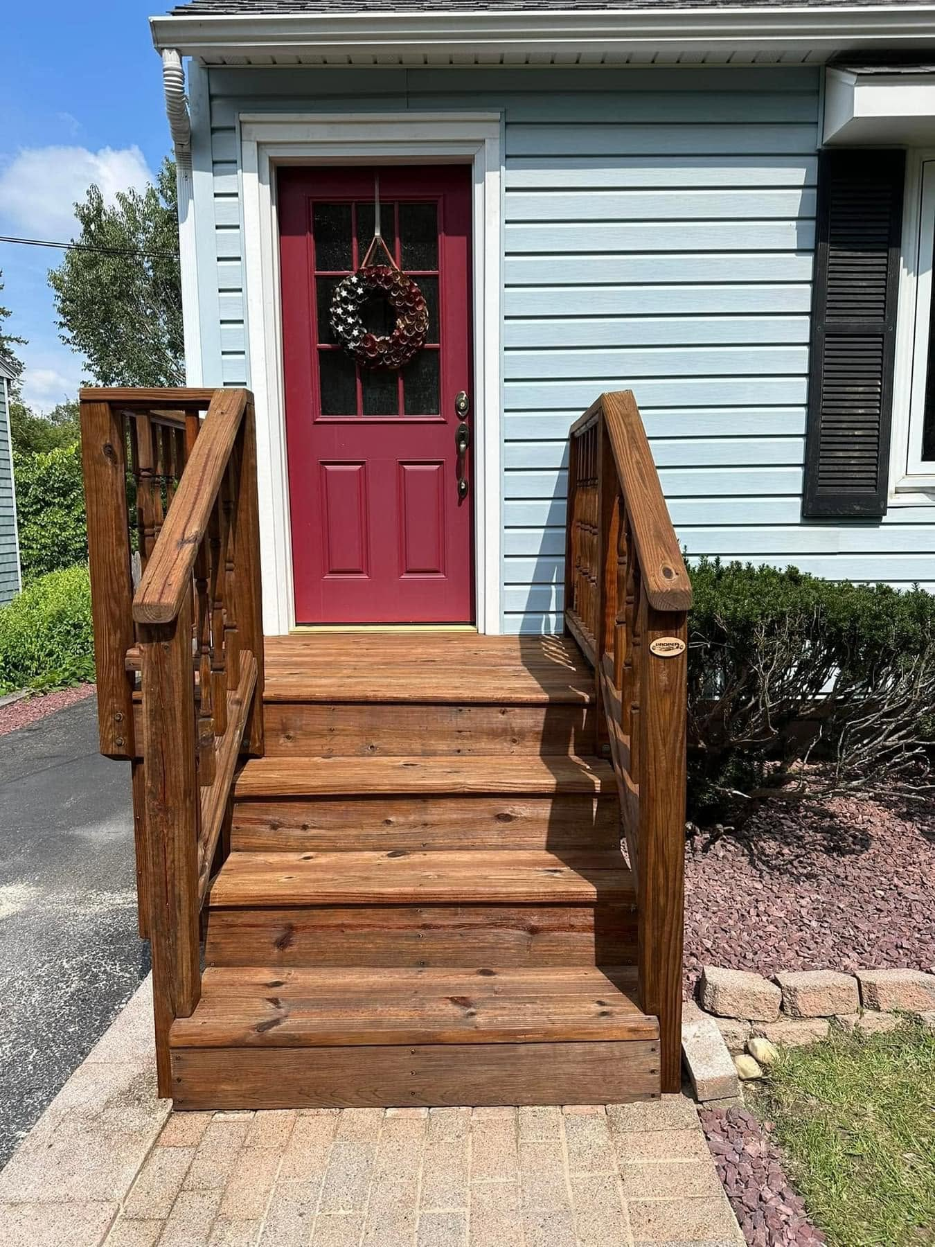 Wood steps after pressure washing by Anchor Pro Wash